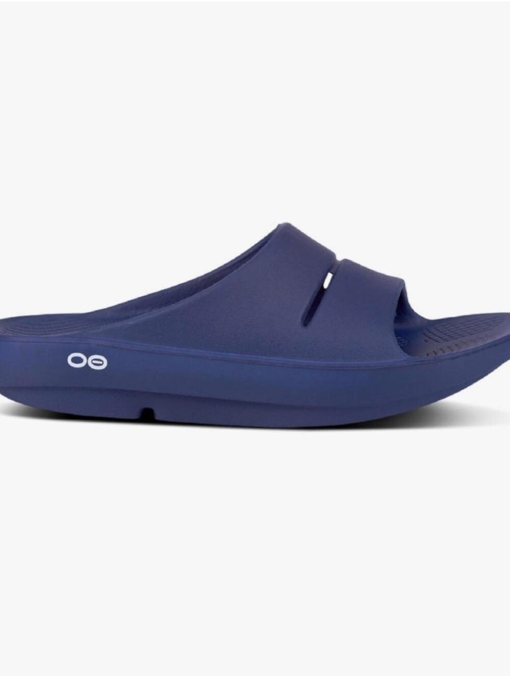 OOFOS OOahh Recovery Slide -- Navy Color - Size Men 8 / Women 10
